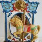 Impulse Giftware Porcelain Carousel Horse Music Box W/Back Drop & Mirror EUC