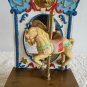 Impulse Giftware Porcelain Carousel Horse Music Box W/Back Drop & Mirror EUC