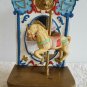 Impulse Giftware Porcelain Carousel Horse Music Box W/Back Drop & Mirror EUC