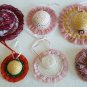 Lot of 7 Decorated Straw Hats Flowers for Dolls Bear Millinery Crafts Ship Fast