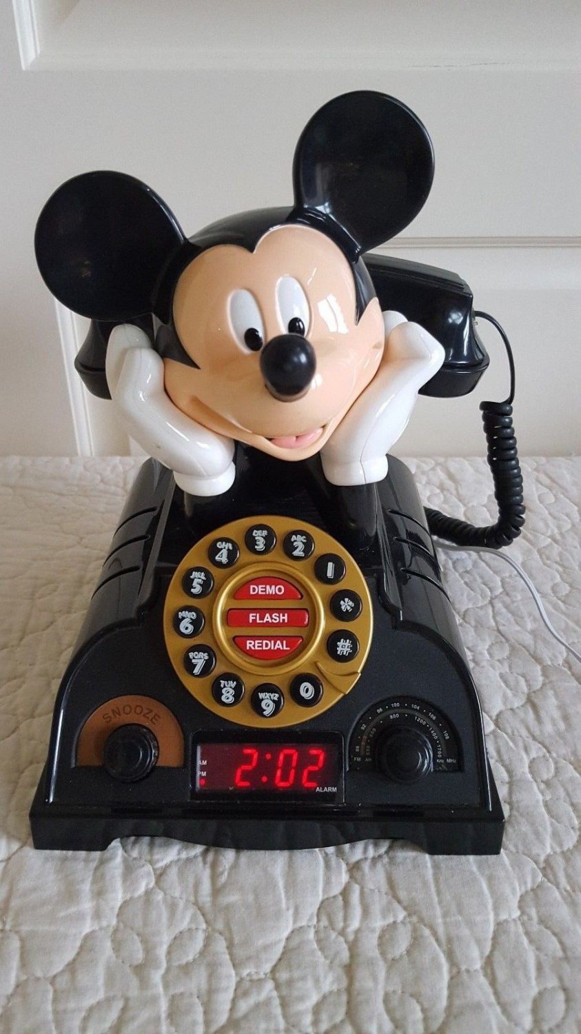 Vintage Mickey Mouse Push Dial Telephone ONLY. SHIP FAST with TRACKING NUMBER