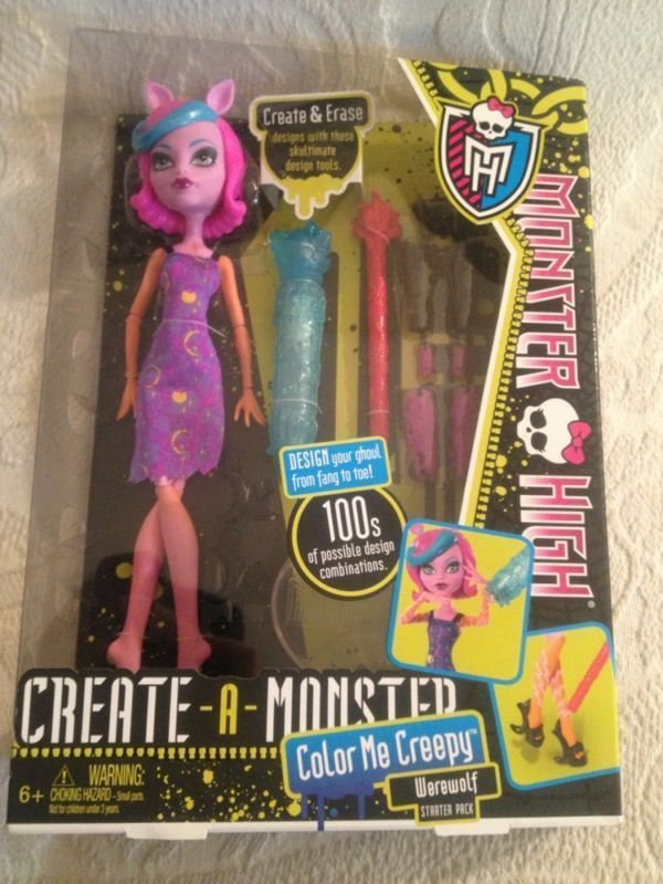 NEW Monster High Color Me Creepy Werewolf Create-A-Monster Starter Pack