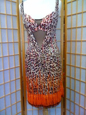 Dance dress lepard print for dance competitions