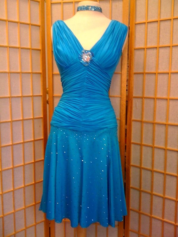 Blue latin dance dress