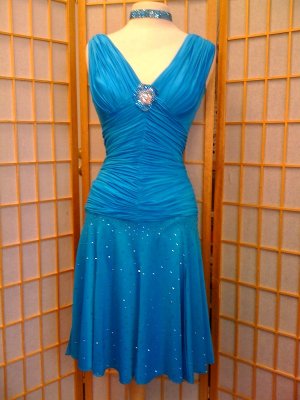 Blue latin dance dress
