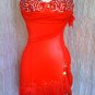 Red short dance dress Latin for dance competitions