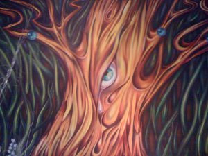 Abstract  acrylic Tree painting