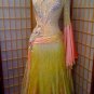 yellow and pink ball gown for dance competitions