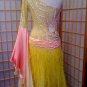 yellow and pink ball gown for dance competitions