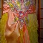 yellow and pink ball gown for dance competitions