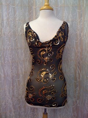 black and gold  party top