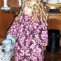 Chocolate Pink Damask Tunic Doll Dress
