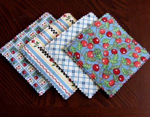 Cherries Fabric Coasters Set of 4