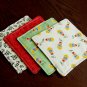 Cherries Fabric Coasters Set of 4