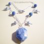 Blue quartz and pearl necklace