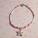 Starfish swarovski beaded anklet