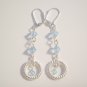 Aqua blue Swarovski silver dangle earrings