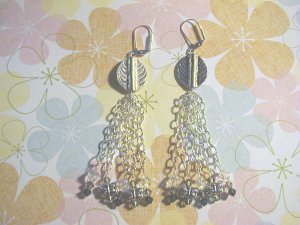 Silver leaf dangle earrings
