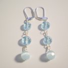 Blue glass and catseye earrings