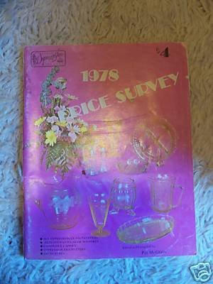 Pat McGrain 1978 Price Survey Depression Glass