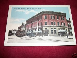 Post Card Ft Scott Kansas ~~ Marble Building