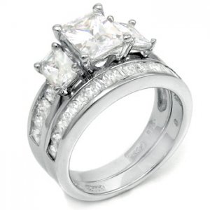 Sterling Silver Wedding Set