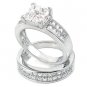 Sterling Silver CZ Wedding Ring Set