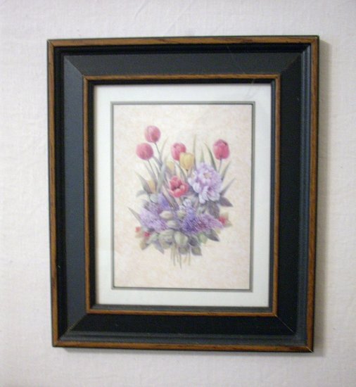 Vivian Flasch framed floral print tulip peony lilac primrose AL1252