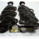 tanglefree brazilian hair weft,french wavy,1# color,free ship,18"