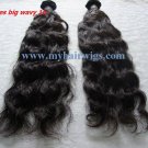 100%brazilian hair weft,big wavy,color 1b,22",free ship