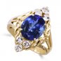3.85 Tanzanite  and White Topaz Ring