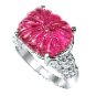 8 ct Cushion Cut Rubellite Ring in SS