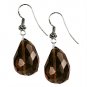 Smoky Faceted Oval Sterling Silver Earrings!