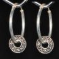 Sterling Silver Hoop Earrings with Coin Charm