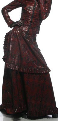 Lip Service Duchess de Sade II long skirt in red, size Large