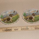 2 ROYAL STANDARD FINE BONE CHINA ENGLAND 41/2" SMALL PLATES SPINGER SPANIEL