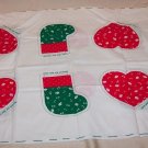 CHRISTMAS HEARTS/BOOTS FABRIC ORNAMENTS VINTAGE 1970'S