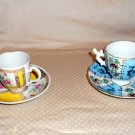 ESPRESSO OR  DEMITESE " 2" CUPS BLUE UNMARKED YELLOW AVON MADE GERMANY 1985