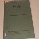EXIDE BATTERIES AUTOMOTIVE AND RADIO TYPES/ELECTRIC STORAGE BATTERY C/ MANUAL