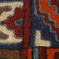 Multicolor geometric chain stitch embroidered rug