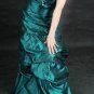 New Women'd Teal Taffeta Bridesmaid Prom Gown Party Long Evening Dresses