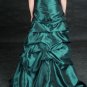 New Women'd Teal Taffeta Bridesmaid Prom Gown Party Long Evening Dresses