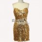 Shining Beautifly  Mini Gold Sequins Ball Party Evening Gown Christmas Dresses