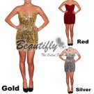 Shining Beautifly  Mini Gold Sequins Ball Party Evening Gown Christmas Dresses