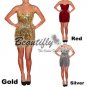 Shining Beautifly  Mini Gold Sequins Ball Party Evening Gown Christmas Dresses