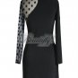Sexy Black Spandex Leisure Sleeves Prom Mini Dots Clubwear Evening Dress