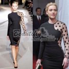 Sexy Black Spandex Leisure Sleeves Prom Mini Dots Clubwear Evening Dress