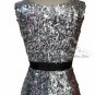 Long Sequins Silver Cocktail Prom Gown Formal Party Evening Wedding Women Dress