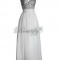 Elegant V-neck Sequins&Chiffon Straps Long Wedding Prom Gown Women's Evening Bridesmaids' Dresses