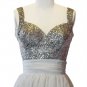 Elegant V-neck Sequins&Chiffon Straps Long Wedding Prom Gown Women's Evening Bridesmaids' Dresses